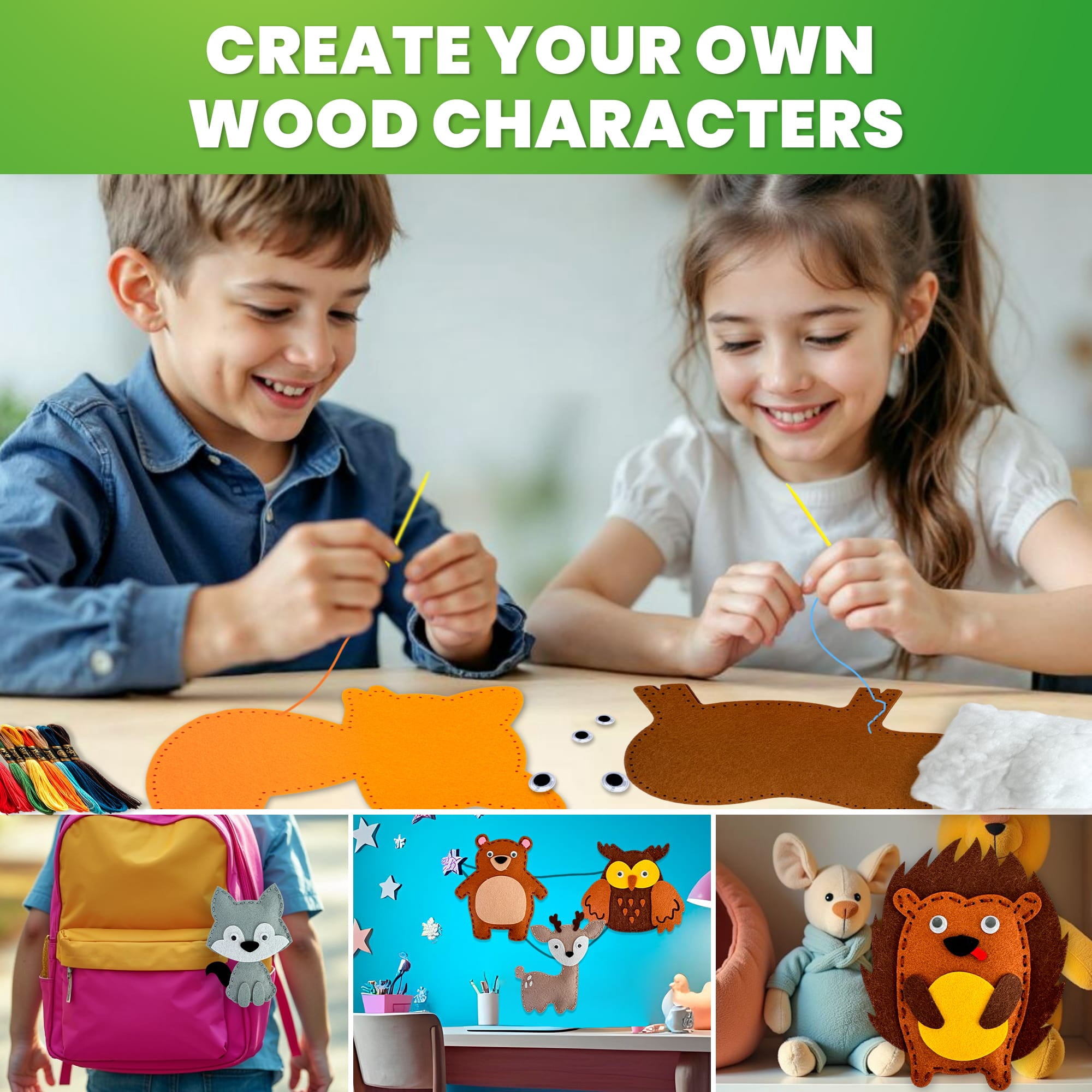 Quokka Sewing Kits for Kids 8-12 - Art Craft Kits for Girls 5-7 - 12 Childrens DIY Wild Animals