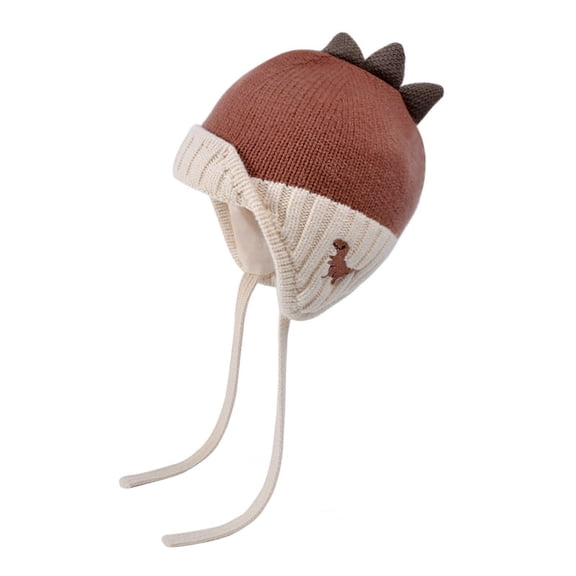 Staki Basic Winter Baby Boys Beanie Knitted Girls Hat Kids Earflap Beanies Warm Infant Toddler Hats(Brown,One Size)