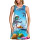 thumbnail image 1 of Fotbe Astronaut Tropical Dolphin Vestido de Verano sin Mangas para Mujer – Vestido Midi Línea A, Estilo Camiseta Floral, Vestido Playero Casual y Fluido, 1 of 7