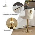 thumbnail image 6 of Velvet Gold Bar Stools Set of 4 Modern Counter Height Bar Stools with Lion Pull Ring Tufted Back, Nailhead Upholstered Barstools for Home Kitchen Island, Swivel Adjustable Stool Chair in Cream, 6 of 9