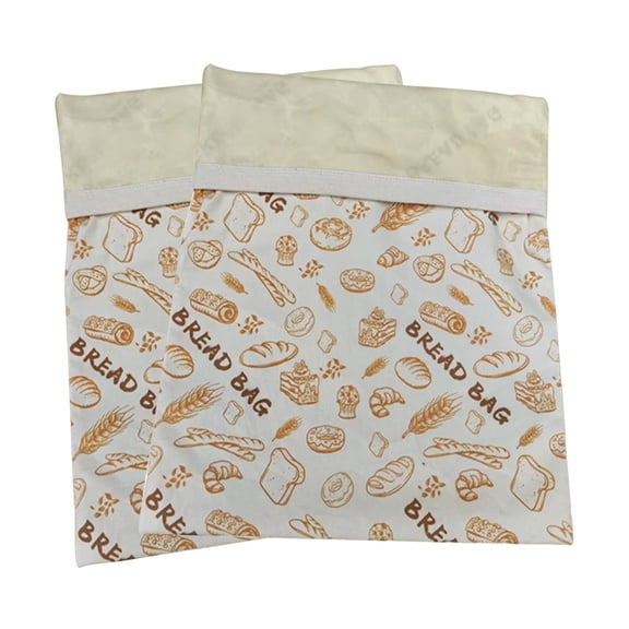 Reusable Storage Bags, Bread Storage for Homemade Bread, Waxed Bread Bags for Homemade Bread, 17X13 In, Cotton Fabric, 2 Pc