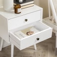 thumbnail image 4 of Pemberly Row Mid Century Modern 2-Drawer Bedroom Nightstand in White, 4 of 14