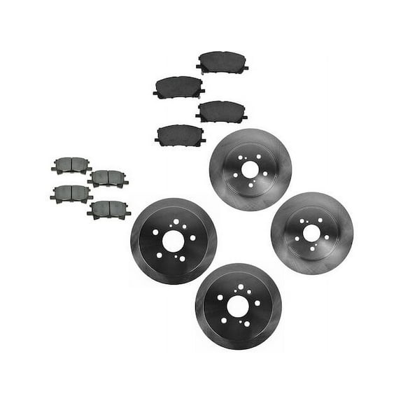 Front and Rear Brake Pad and Rotor Kit - Compatible with 2007 - 2009 RX350 2008