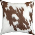 thumbnail image 5 of Pack of 4 Cow Fur Printed Decorative Throw Pillow Covers, Farmhouse Cowhide Square Cushion Case Set for Couch Sofa Bedroom Room,Western Farm Animal Skin Brown Pillow Cases Pillowcases, 16x16 Inches, 5 of 6