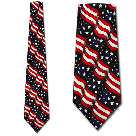 Waving Stars and Stripes Necktie Mens Tie by Steve
