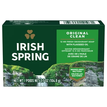 Irish Spring Original Clean Deodorant Bar Soap for Men, 3.7 oz