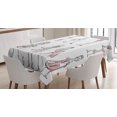 thumbnail image 1 of Ambesonne Fashion Tablecloth Rectangular Table Cover, Cartoon Fashion Ladies, 52"x70", White Pink, 1 of 3