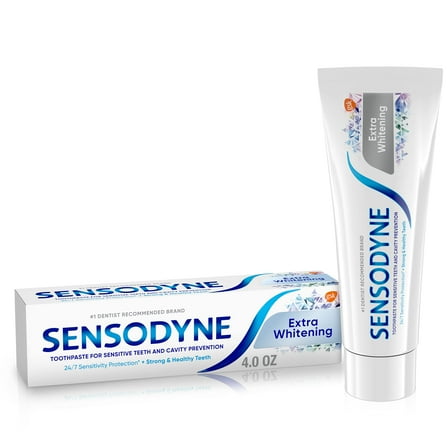 2X - Sensodyne Extra Whitening Toothpaste For Sensitive Teeth, Cavity Prevention And Sensitive Teeth Whitening - 4 Ounces