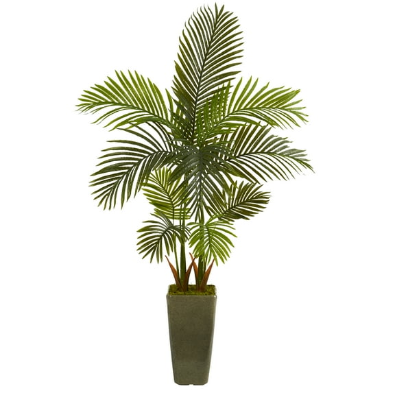 Nearly Natural 5' Areca Palm Artificial Tree in Green Planter