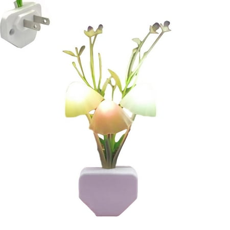 

Laideyi Mushroom Night Light LED Night Light Plug In Light-Sensing Lamp With Dusk To Dawn Sensor Color Changing Bedside Lights Decoration beneficial