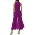thumbnail image 3 of INSPIRE CHIC Women's Wide Leg Jumpsuits Chiffon V Neck Cocktail Sleeveless Jumpsuit S Purple, 3 of 6