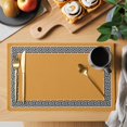 thumbnail image 2 of Geometric Greek Key Design Placemats Set of 6 Yellow Place Mats Table Mats Kitchen Dining Home Outdoor Party Table Decoration, 2 of 9