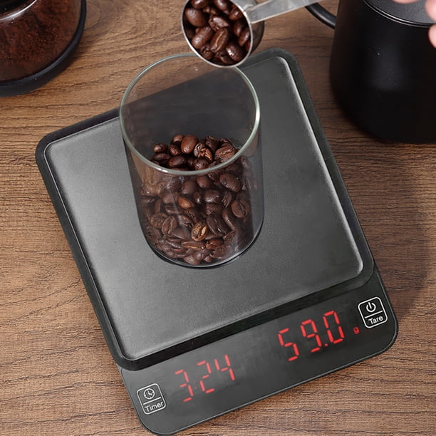 Báscula de café de 3 kg/0,1 g con temporizador Báscula de cocina digital HD electrónica (B)
