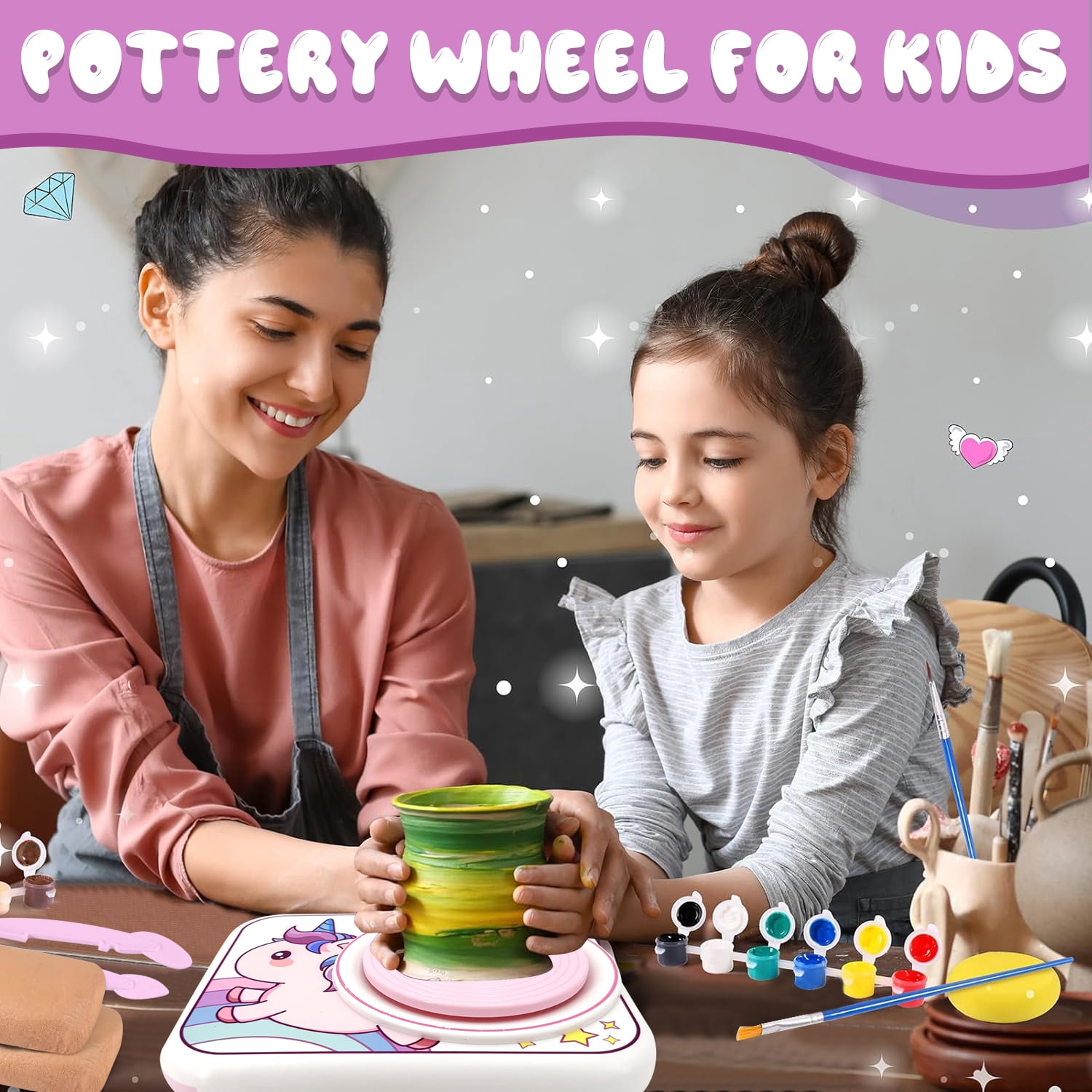 Sytle-Carry Toys for Girls 8 to 11 Years, Pottery Wheel for Kids, Arts and Crafts for Kids, Birthday Gifts for Girls