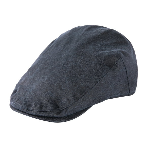 TOP-EX XL/XXL Mens Faux Leather Flat Cap Winter Newsboy Ivy Driving Hat Navy XL/XXL