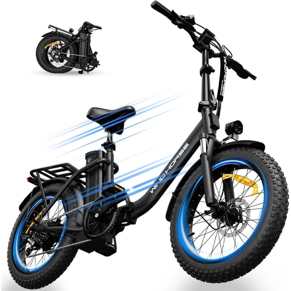 20" Fat Tire Electric Bike for Adults, 983W Peak Motor 20 mph, 48V Removable Battery 40-70 mile Range, Step Thru Foldable Ebike with Rear Rack UL2849