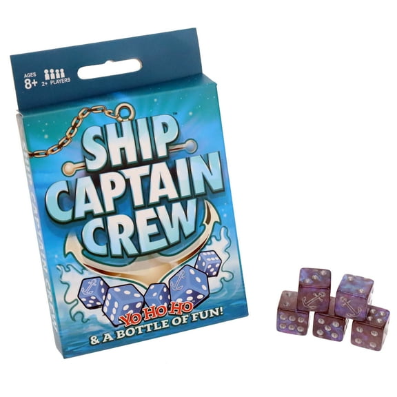 TDC Games Ship Captain Crew Dice Game for Party Favors and Family Game Night, 5 Dice, Travel Size