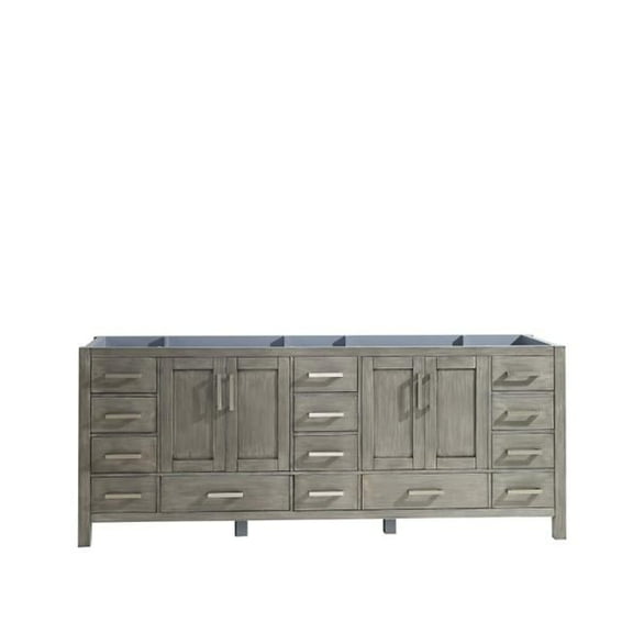 84 in. Jacques Vanity with Cabinet, Distressed Grey