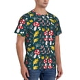 thumbnail image 2 of Bixox Men's Cartoon Leaf Mushroom Red Printed Short Sleeve Skinny Athletic T-Shirt, 2 of 6