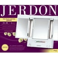 Jerdon TriFold Makeup Mirror with Variable Light Settings, 5X 1X