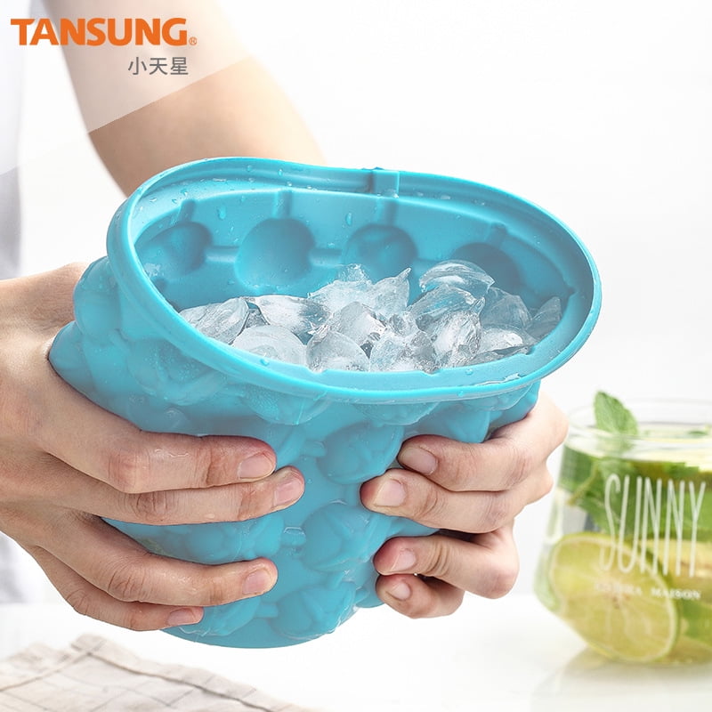 Ice cube bottle (2 in 1) design Cylindrical Silicone, Ice Mold trays ice  maker freezer, different design 3D cubes Maker, Ice Bucket for any things