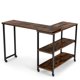 thumbnail image 2 of Costway Mesa de Servicio Giratoria con 3 Estantes y Tablero Amplio de Veta de Madera, Mesa Móvil con 6 Ruedas Universales, Estructura Metálica para Oficina, Dormitorio, Estudio, 101 x 30 x 72,5cm, 2 of 5