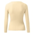 thumbnail image 5 of Holzkary Women's Winter Sweater Ribbed Long Sleeve V Neck Criss Cross Sweater Casual Tops Fall Outfits Slim Fit Pullover Tops V Neck Long Sleeve Solid Color Pullover Sweater Knitting Top Beige L, 5 of 5
