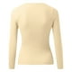 thumbnail image 5 of Jersey de manga larga con cuello en V para mujer: top de punto liso, corte ajustado para uso informal/al aire libre, tallas S-XL, 5 of 5