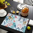 thumbnail image 4 of Pioneer Flower Floral Print Pattern Summer Placemats Table Placemats Set Of 4-Linen Kitchen Washable Placemats Table Mats 12x18 Inch Non-Slip Heat Resistant, 4 of 5
