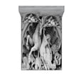 thumbnail image 2 of Retro Bedding Set with Sheet & Covers, Struggling Nymph Octopus Seashell Horse in Lunettert Bologna, Printed Bedroom Decor 2 Shams, 4 Sizes, Grey, by Ambesonne, 2 of 3