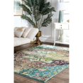 thumbnail image 2 of nuLOOM Santos Floral Medallion Aqua 4' x 6' Area Rug, 2 of 2
