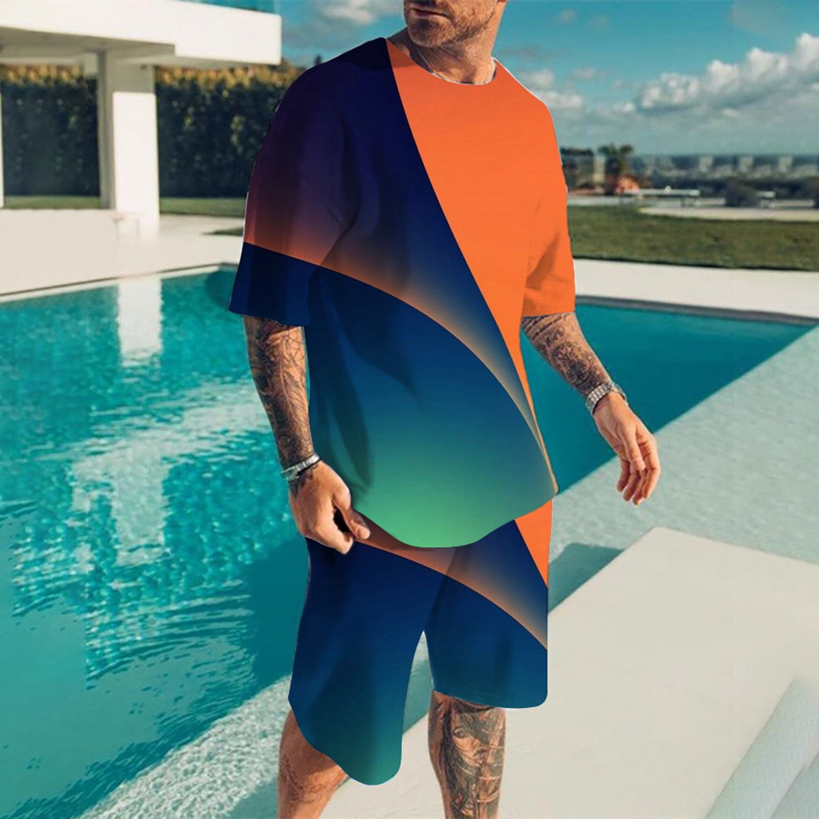 toraway Costumes pour Hommes Coupe Ajustée Pcs Tenue d'Été pour