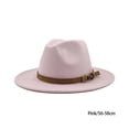 thumbnail image 2 of Sombrero de fieltro Qarigey ala ancha decorativo para adultos Rosa 56-58cm, 2 of 6