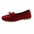 thumbnail image 2 of Viluyesy Womens Loafer Shoes, Non-Slip Wide Width Suede Solid Color Casual Comfortable Flat Sneakers Red, 2 of 5