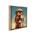 thumbnail image 4 of Stupell Industries Happy Sunlit Dog Animals & Insects Painting Brown Floater Framed Canvas Art Print Wall Art, 25 x 25, 4 of 10