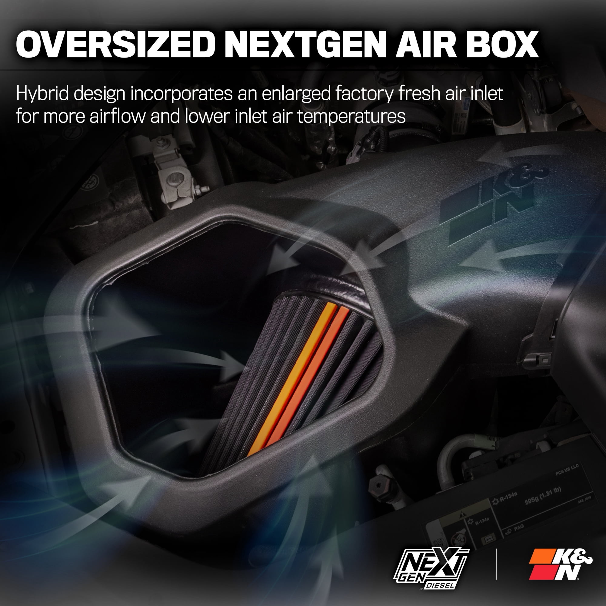 K&N Performance NextGen Cold Air Intake System: Easy Installation, Engineered to Maximize Airflow, Boost Horsepower & Torque, 50-1583D