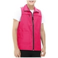 thumbnail image 2 of VBTAPA Mens Outdoor Vest Jacket Light Softshell Zip Outerwear Fishing Travel Work Safari Cargo Vests for Hiking Golf Hot Pink XXXL, 2 of 7