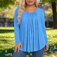 thumbnail image 2 of Mujeres de Manga Larga Tops Casual de Moda Gradiente Impresión Cuello Redondo Plegado Tamaño Superior para Uso Diario Y de Fiesta, 2 of 6