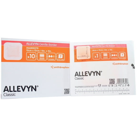 Allevyn Gentle Border Foam Dressing 4" x 4" - Box of 10