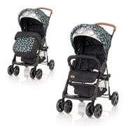 Lorelli baby stroller Terra with foot cover black leaves lightweight for travel and everyday