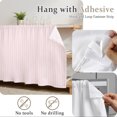 thumbnail image 6 of Blush Pink Line Striped Small Cabinet Curtains 10"W x 11"L, Farmhouse Pink Stripes Sink Skirt Dust-Proof Short Curtain for Bathroom Vanity Storage Cubby Desk, Self Adhesive Privacy Drapes, 6 of 9