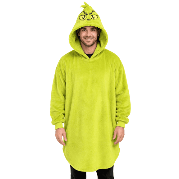 The Grinch Adult Halloween Costume Cosplay Hooded Poncho Cozy Sleepwear