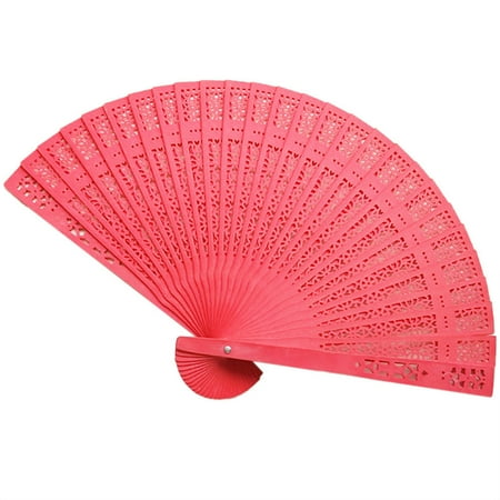 

Cptfadh Home Decor Shooting Props Sandalwood Fan Openwork Carved Wooden Fan Wedding Fan 20cm