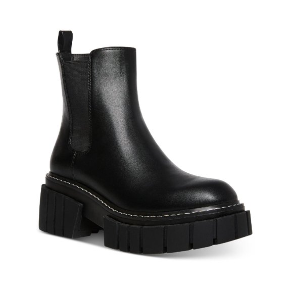 Madden Girl Womens Pheobe Leather Lug Sole Chelsea Boots