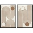 thumbnail image 2 of IDEA4WALL Framed Canvas Print Wall Art Set of 2 Geometric Mid-Century Circle Line Polygons Abstract Modern Art Decorative Boho Contemporary Artwork for Bedroom, Office - 16"x24"x2 Panels Black, 2 of 5