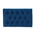 thumbnail image 5 of Pemberly Row Modern Metal Upholstered Velvet Bench in Navy and Gold, 5 of 7