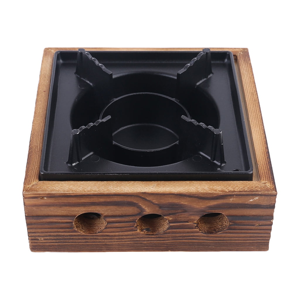 CIYISON Alcohol Stove Portable Square Commercial Solid Alcohol Stove Household Stove for Dry Stew Hot Pot Iron & Wooden Material