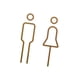 thumbnail image 5 of Hombres Mujeres Letrero de baño Letrero de puerta de baño Calcomanías Indicador Placa Baño Decoración Baño 3D WC Pegatinas para centro comercial Bar oro Soledad Letrero para puerta de baño, 5 of 9