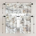 thumbnail image 4 of Marble Kitchen Curtains White Grey Gold Window Curtains and Valances Set 36 Inch, Abstract Texture Art Rod Pocket Short Tier Curtain, Modern Luxury Small Curtains for Kitchen Decor, 4 of 6