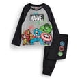 thumbnail image 1 of Marvel Boys Black Long Sleeve Long Leg Pyjama Set, 1 of 6